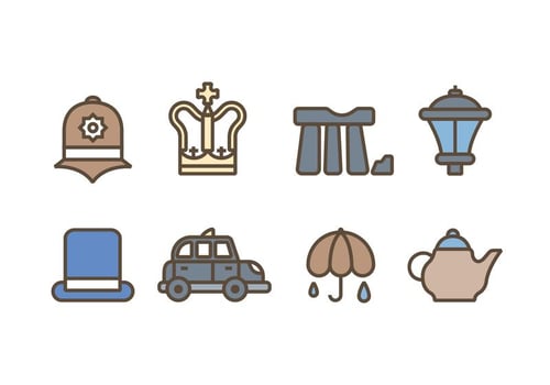 Symbols of Great Britain Kingdom Icons vector