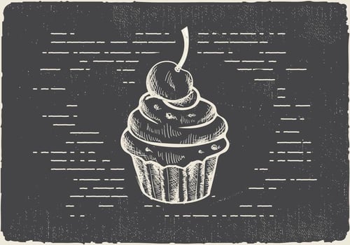 Free Hand Drawn Muffin Vector Background