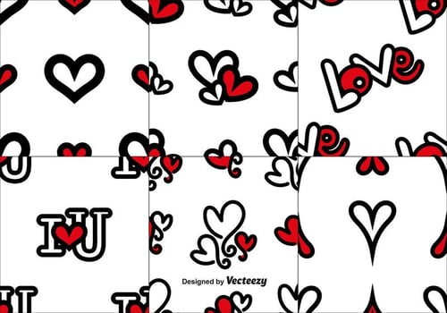 Vector Set Of Love Seamless Patterns