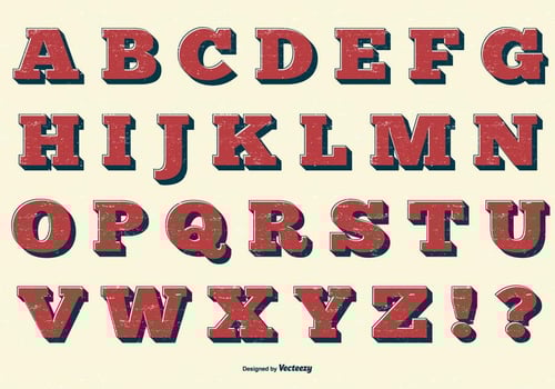 Vector Retro Alphabet Collection
