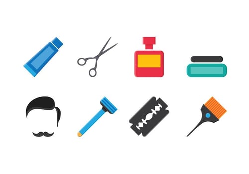 Free Barber Icon Set vector