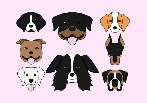 Dog head Icons vector