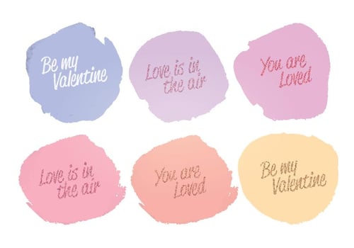 Vector Watercolor Love Messages