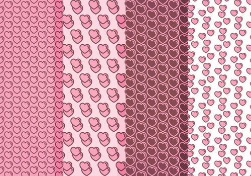 Vector Hearts Patterns