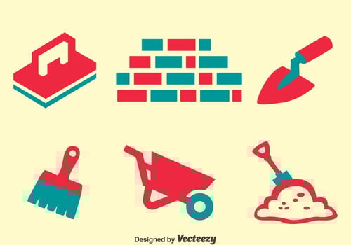 Masonry Element Icons Vector