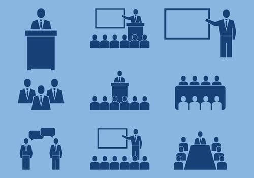 Business Conference Icons vector
