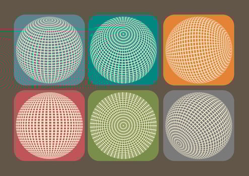 Vector Globe Grid Icons