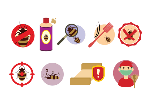 Bed Bug Control Icons vector