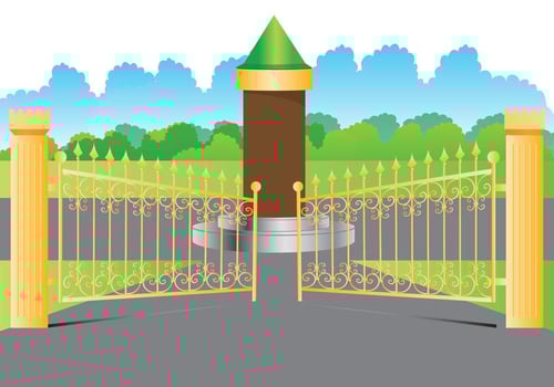 Open Gate gold vector