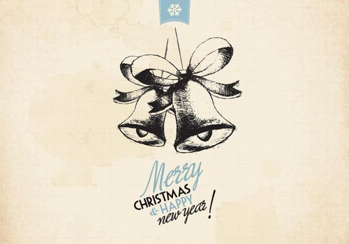 Vintage Holiday Jingle Bells Vector