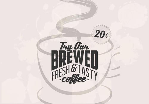 Retro 20 Cent Coffee Vector