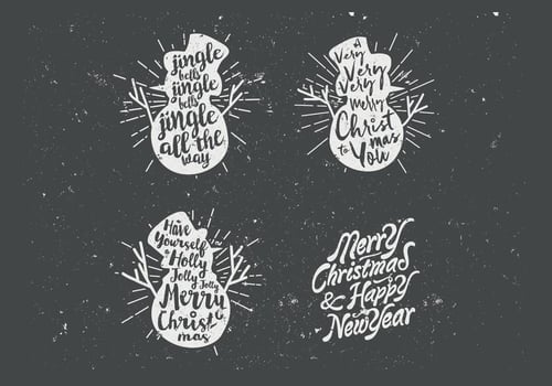 Black and White Snowman Vector