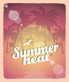 Retro Summer Heat Poster vector