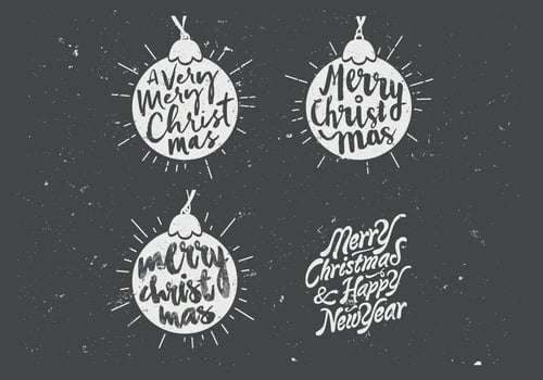 Chalkboard Ornament Collection Vector