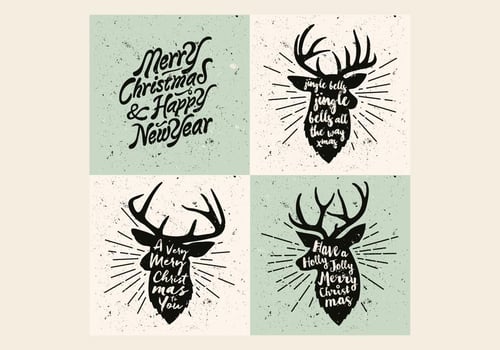 Reindeer Christmas Carol Vector