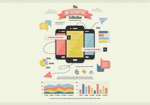 Mobile Search Infographics Collection Vector