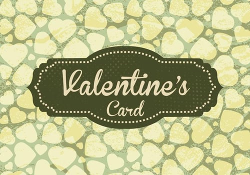 Green Valentine's Card Vector