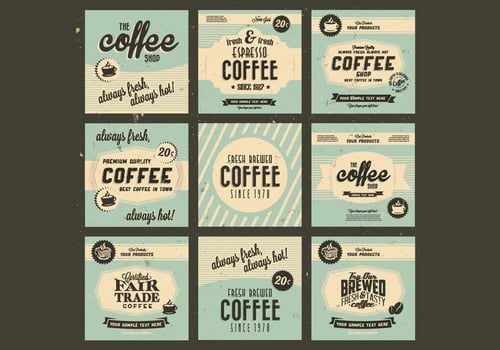 1960s Coffee Collection Vector
