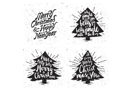 Snowy Christmas Trees Vector