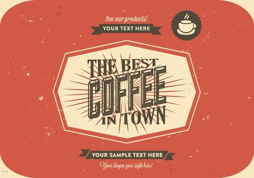 Scratchy Coffee Logo Vector