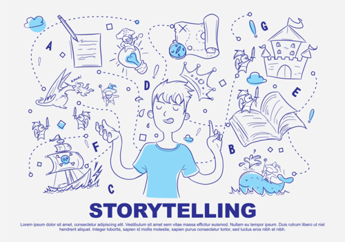 Storytelling Doodle vector illustration