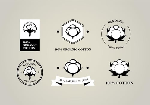 Six Flat Cotton Flower Logo vector