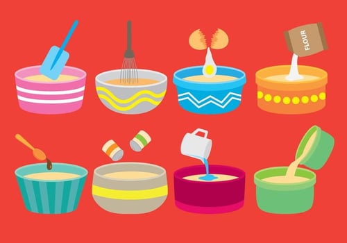 Mixing Bowl Icons vector