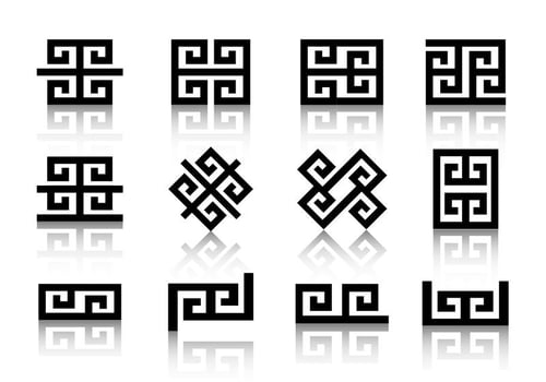 Minimal Geometric Greek Symbols vector