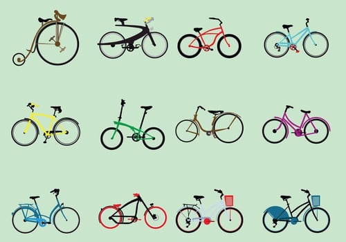 Set Of Various Kinds Of Bicycle vector