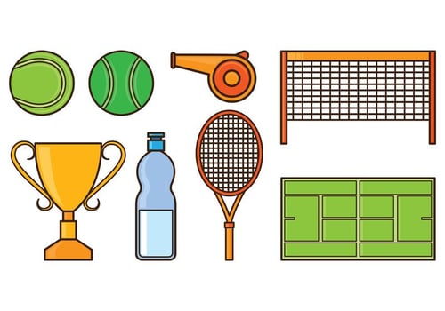 Set Of Tennis Icons vector