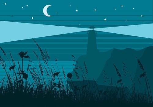 Sea Oats Night Free Vector