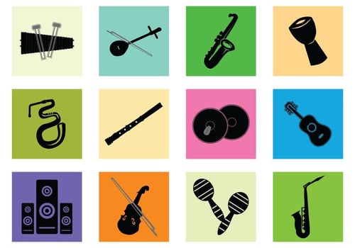 Silhouette Of Music Instrument vector