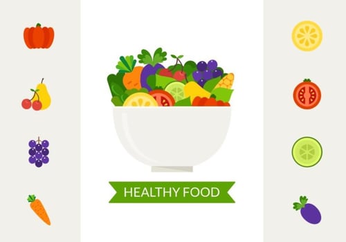 Bowl With Healthy Food Vector