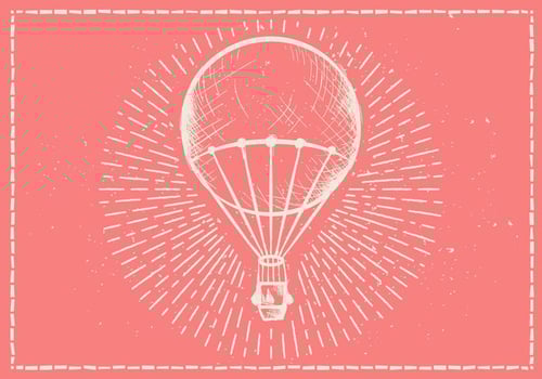 Free Hand Drawn Hot Air Balloon Vector Background