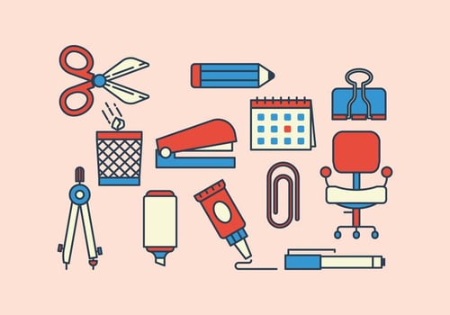 Free Stationery Icons vector