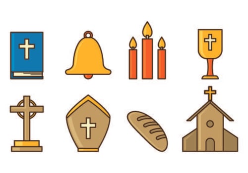 Set Of Holy Week Icons vector