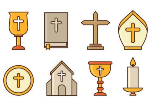 Set Of Holy Week Icons vector