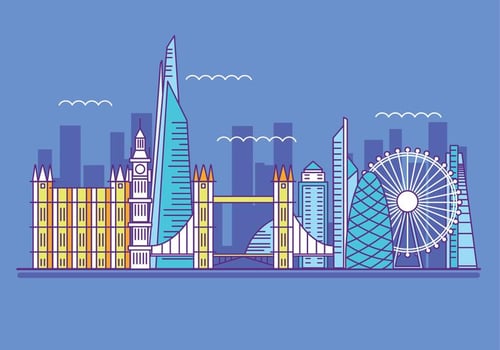 Vector Illustration The Shard and The London Skylane