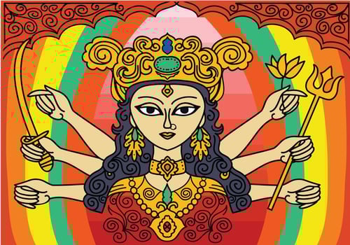 Free Durga Vector Background