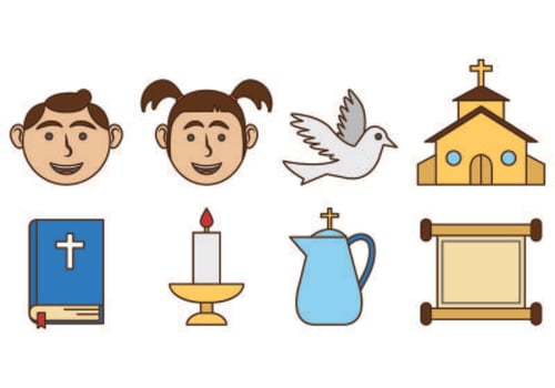 Set Of Bautizo Icons vector