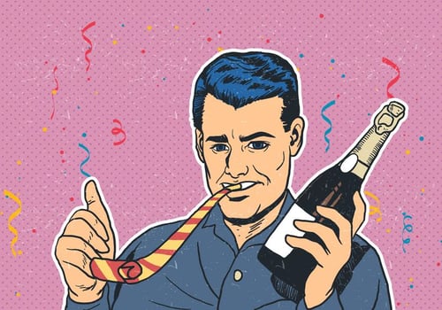 Party Celebration With Party Blower vector