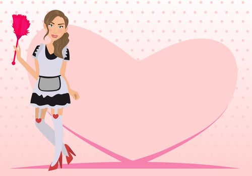 French Maid In Template vector