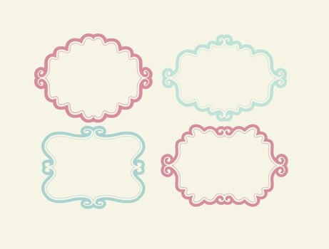 Cute Doodle Label Frames vector