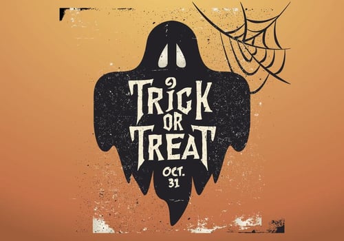 Ghost Trick-Or-Treat Vector
