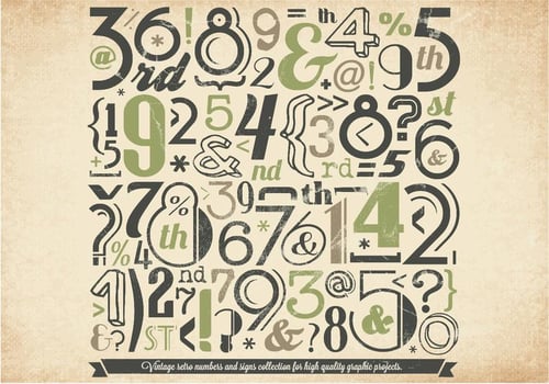 Green Numbers Collection Vector