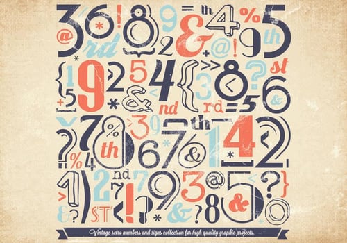 Faded Number Collection vector