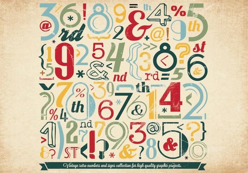 Colorful Number Collection Vector