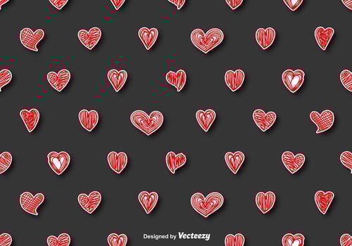 Vector Seamless Pattern - Doodle Hearts
