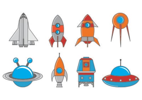 Set Of Starship Icons vector