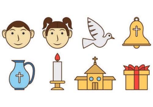 Set Of Bautizo Icons vector